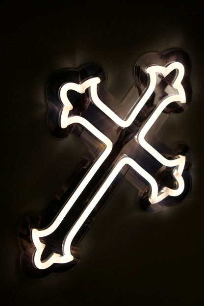 Illuminated Crucifix Neon Sign