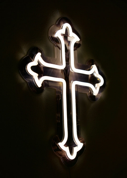 Illuminated Crucifix Neon Sign