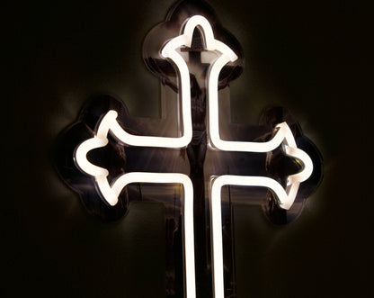 Illuminated Crucifix Neon Sign