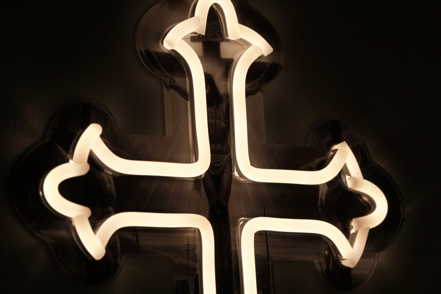 Illuminated Crucifix Neon Sign