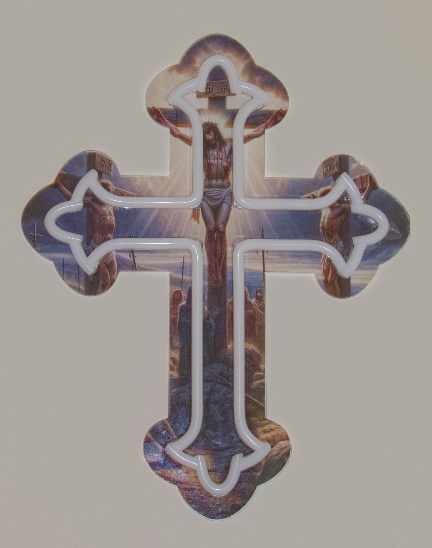 Illuminated Crucifix Neon Sign